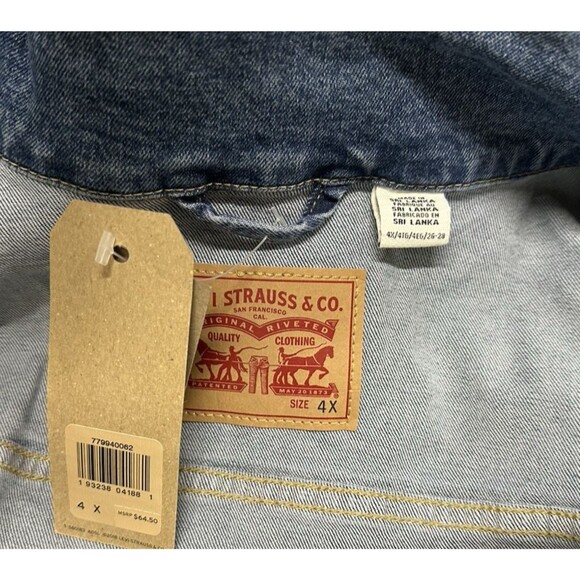 Levi's women's plus size 4X button-down denim jacket - Picture 4 of 9